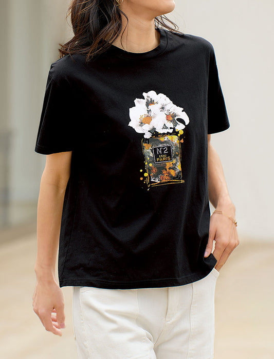 【受注】イラストプリントTシャツ2色組