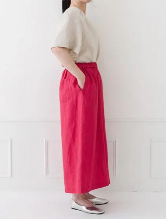 リネン楽ちんワイドパンツ
