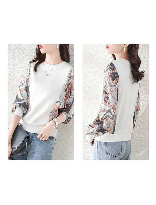 異素材切替トップス　