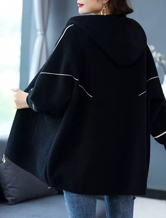 上品カジュアル フード付きショートコート　