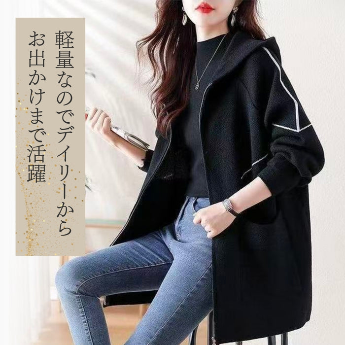 上品カジュアル フード付きショートコート　
