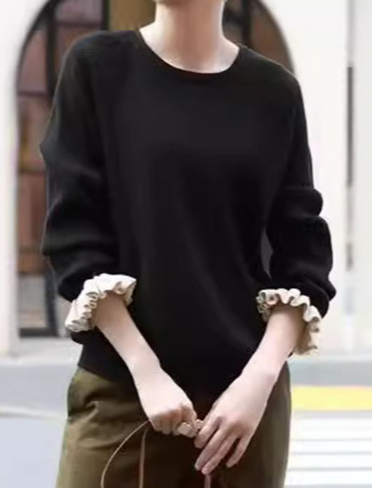 フリルアクセントセーター