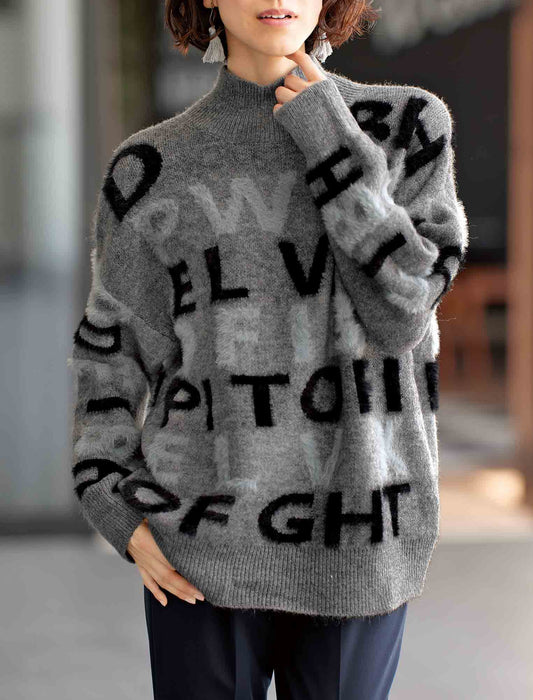 【受注】シャギー英字セーター