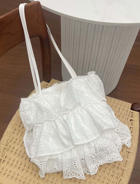 スカラップレース ティアードフリル エコストートバッグ