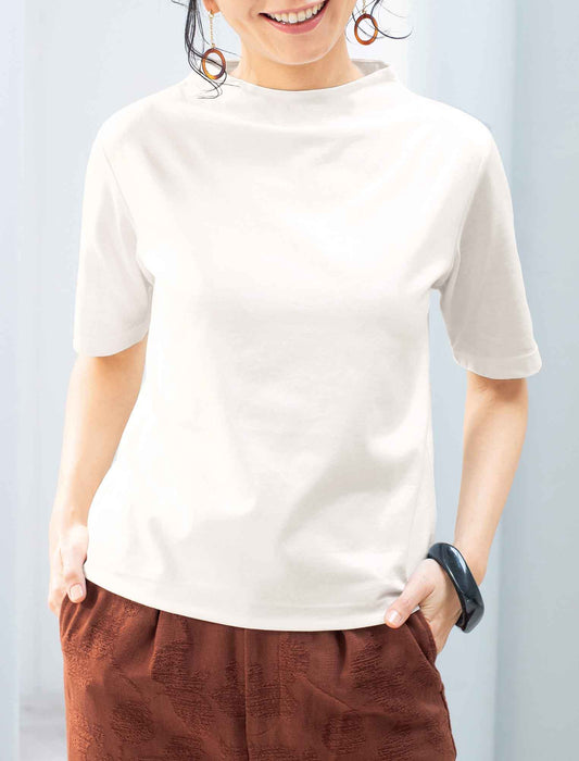 【受注】二重仕立てマダムTシャツ（ボトルネック）