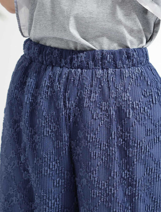 総柄レースプリーツパンツ