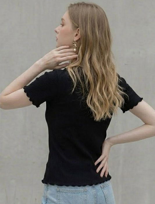 メロウエッジリブTシャツ