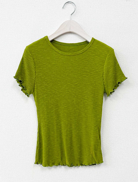 メロウエッジリブTシャツ