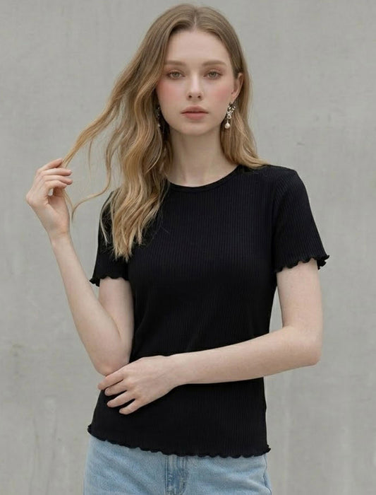 メロウエッジリブTシャツ