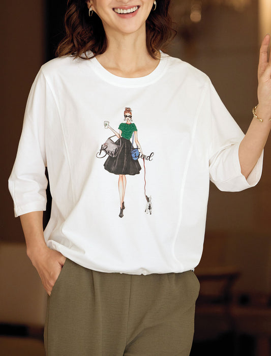 【受注】裾ドローストリング仕様プリントTシャツ