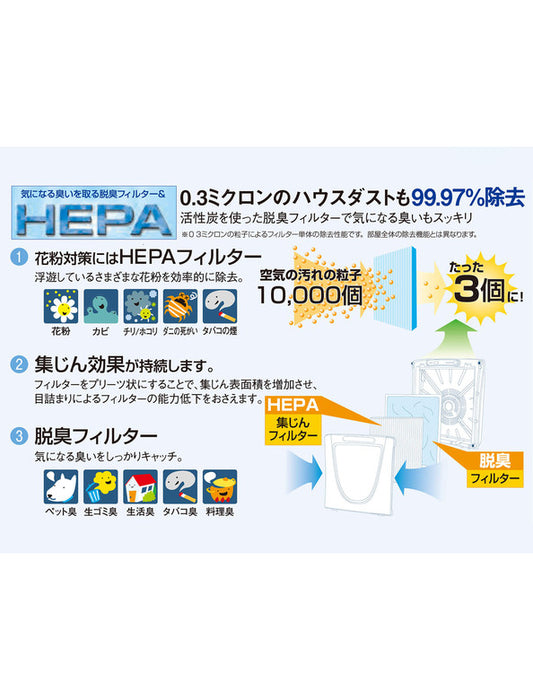 【メーカー直送(送料込)】＜ツインバード＞高性能HEPAフィルター空気清浄機