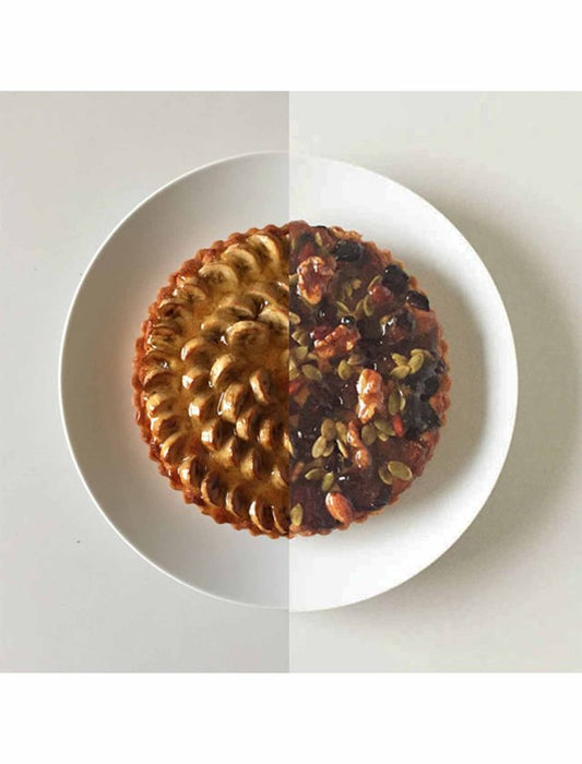 【お取り寄せ(送料込)】＜oeuf＞見た目も味も美しさにこだわった ハーフ・ナッツ　バナナ＆ナッツ(18cm)