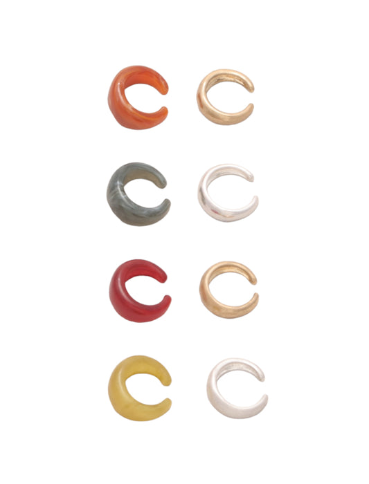 ＜BUTTON&CUFFLINKS(コトモノマルシェ)＞マット×アクリル setイヤーカフ
