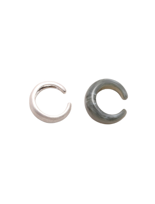 ＜BUTTON&CUFFLINKS(コトモノマルシェ)＞マット×アクリル setイヤーカフ