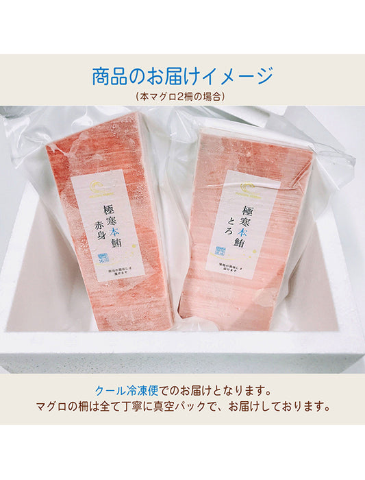 【お取り寄せ(送料込)】＜極寒本鮪＞天然本マグロ　中とろ　1柵約200g