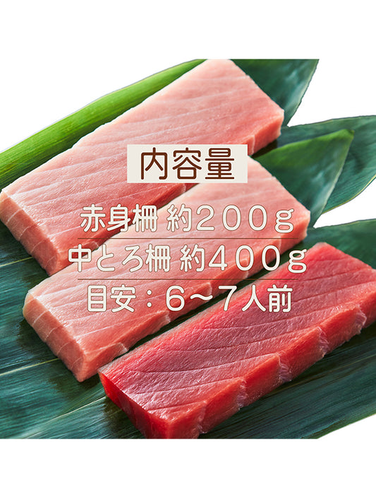 【お取り寄せ(送料込)】＜流氷南鮪＞流氷南マグロセットB　赤身約200g×1柵、中とろ約200g×2柵