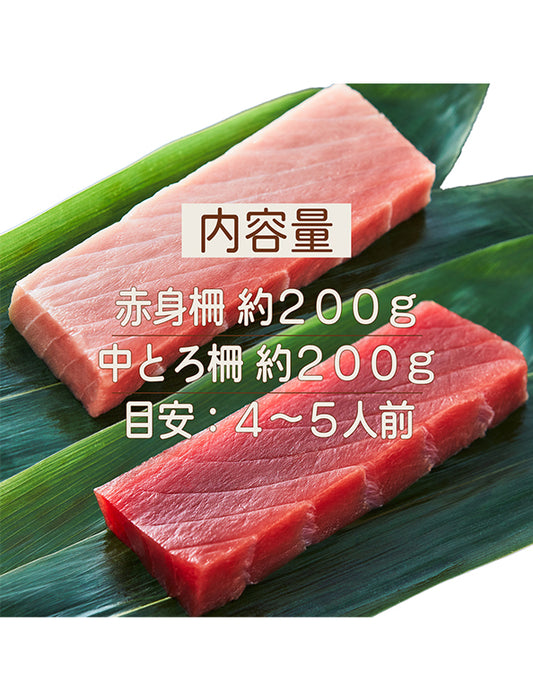 【お取り寄せ(送料込)】＜流氷南鮪＞天然南マグロセットC　赤身約200g×1柵、中とろ約200g×1柵